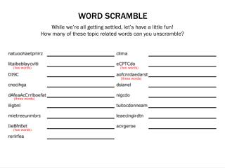 word scramble for presentation