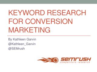 Keyword research for conversion marketing