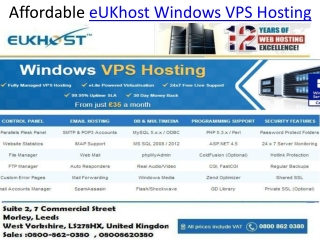 Affordable eUKhost Windows Vps Hosting Services