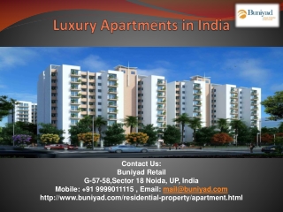 Luxury Apartments – Find Residential options with Buniyad