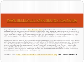 Wave Belleville Park Noida @ 9899888159