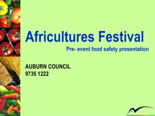 Africultures Festival Pre- event food safety presentation