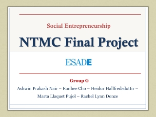 Social Entrepreneurship NTMC Final Project