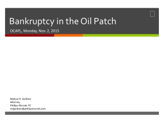 Bankruptcy in the Oil Patch