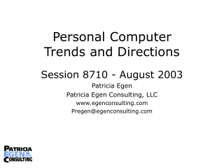 Personal Computer Trends and Directions