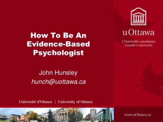 How To Be An Evidence-Based Psychologist