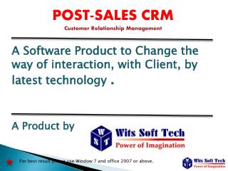 POST-SALES CRM Customer Relationship Management