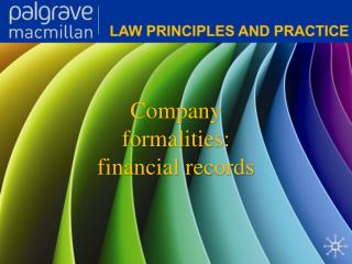 Company formalities: financial records