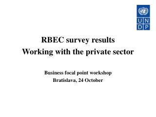 RBEC survey results Working with the private sector Business focal point workshop Bratislava, 24 October