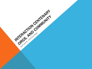 Interaction Centenary Orgs. And community