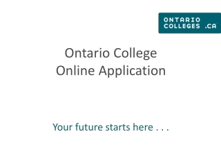Ontario College Online Application