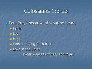 Colossians 1:3-23