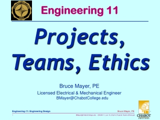 Bruce Mayer, PE Licensed Electrical & Mechanical Engineer BMayer@ChabotCollege