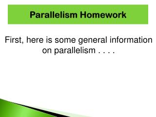 Parallelism Homework