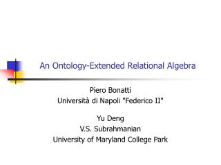 An Ontology-Extended Relational Algebra
