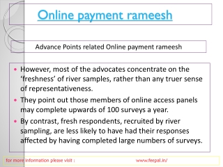 The Advantages Of online payment rameesh