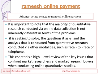 Easy method of rameesh online payment
