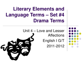 Literary Elements and Language Terms – Set #4 Drama Terms
