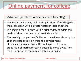Significance Of Online payment for college