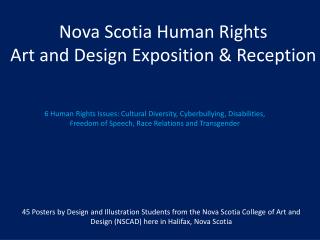 Nova Scotia Human Rights Art and Design Exposition & Reception