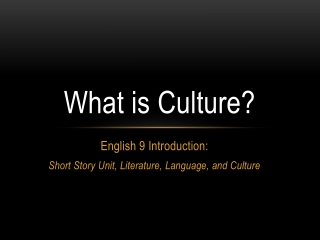 What is Culture?