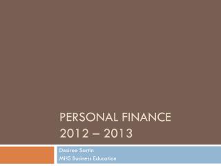 Personal Finance 2012 – 2013