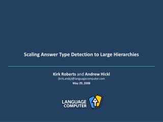 Scaling Answer Type Detection to Large Hierarchies