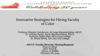 Innovative Strategies for Hiring Faculty of Color
