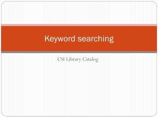 Keyword searching