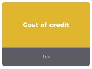Cost of credit