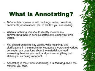 What is Annotating?