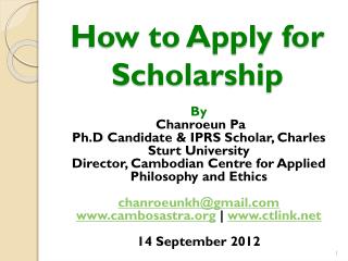 PPT - How to Apply for Scholarship PowerPoint Presentation, free ...
