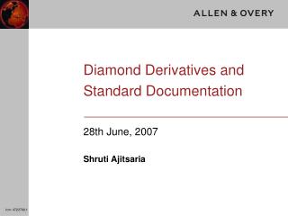 Diamond Derivatives and Standard Documentation