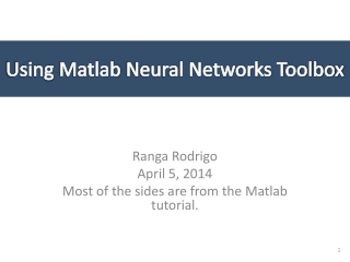 neural network toolbox matlab tutorial