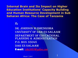 Internal Brain and Its Impact on Higher Education Institutions’ Capacity Building and Human Resource Development in Sub