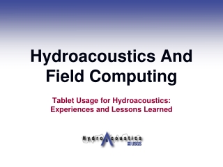 Hydroacoustics And Field Computing