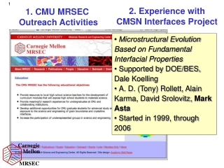 1. CMU MRSEC Outreach Activities