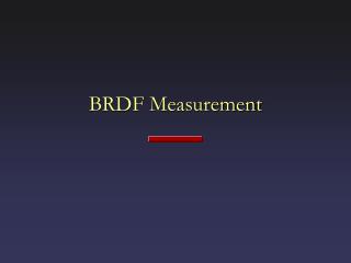 BRDF Measurement