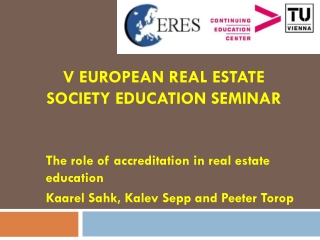 V European Real Estate Society Education Seminar