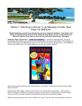 Waldorf Publishing is Excited to be Releasing the New Book "