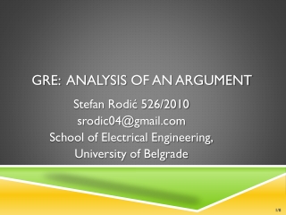 GRE: Analysis of an Argument