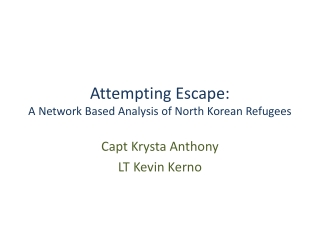 Attempting Escape: A Network Based Analysis of North Korean Refugees