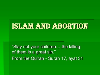 ISLAM and ABORTION