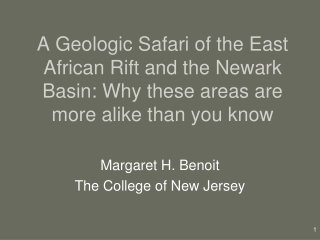 Margaret H. Benoit The College of New Jersey
