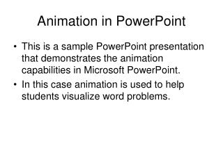 Animation in PowerPoint