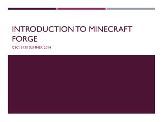 Introduction to Minecraft Forge
