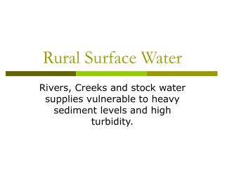 Rural Surface Water
