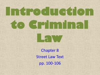 PPT - Introduction To Criminal Law PowerPoint Presentation, Free ...