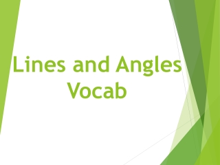 Lines and Angles Vocab