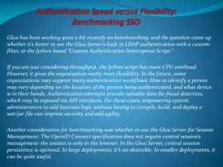 Authentication Speed Versus Flexibility: Benchmarking SSO